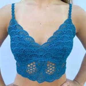 Sunrise Bralette, lace, Crochet  crop top large